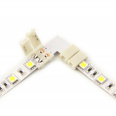 China FPC 8mm 10mm 2 Pin 3Pin 4 Pin L Shape Led RGB Connector For Connecting Corner Right Angle 5050 2835/3528 Led Strip Light for sale