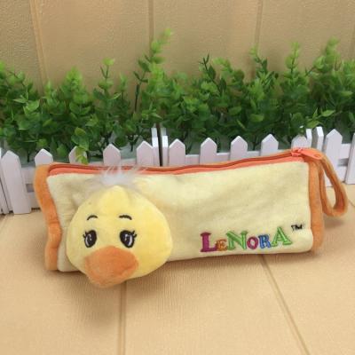 China Soft Duck Shaped Pencil Pouch Animal Pencil Case Cartoon Animal Dog Plush Pencil Pouch Stationery Case Pencil Case for sale