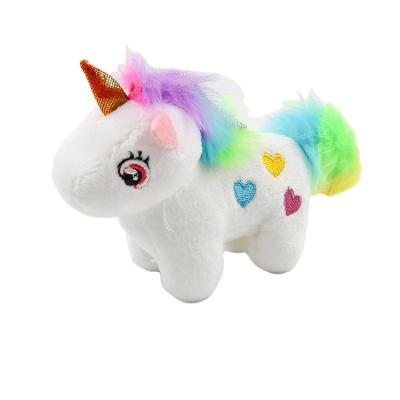 China Unicorn Plush Toy Backpack Pendant Plush Toy Colorful Plush Keychain Girls' Bag Decoration for sale