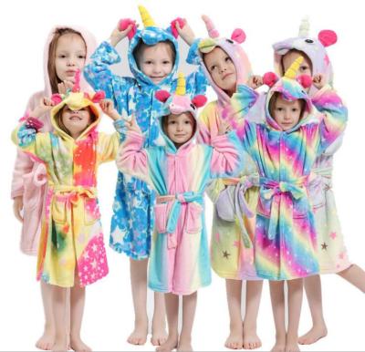 China New Pegasus Bathrobe Flannel Cartoon Children's Animal Home Nightgown Bathrobe Thermal Children's Home Bathrobe for sale