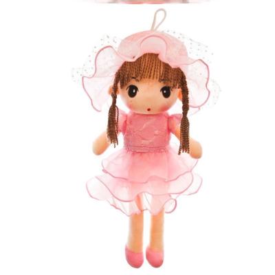 China Newest Arrival Cute Baby Girls Doll with Mini Dress Pretty Plush Baby Dolls Wear Hat Custom 3d Face Princess Love Plush Rag Doll for sale