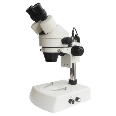 China Hot Selling Aluminum Alloy Industrial Type Binocular Zoom Stereo Microscope With 7~45X Lamp Microscope Incident And Transmitted Light for sale