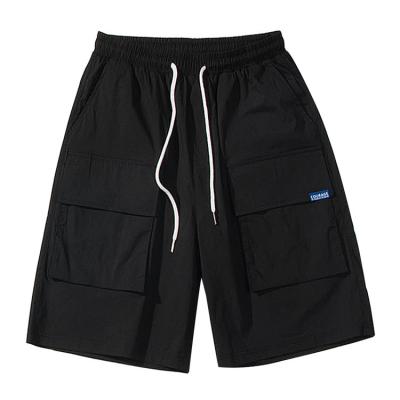 China Men's Black Color Anti-pilling Casual Pants Short Half Short Half With Big Gusset Pocket for sale