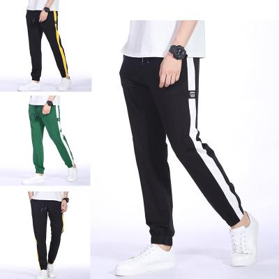 China 2020 Newest Zipper Pockets Mens Anti-pilling Jogger Sweat Sports Pants Side Stripe Track Splicing Pants For Men for sale