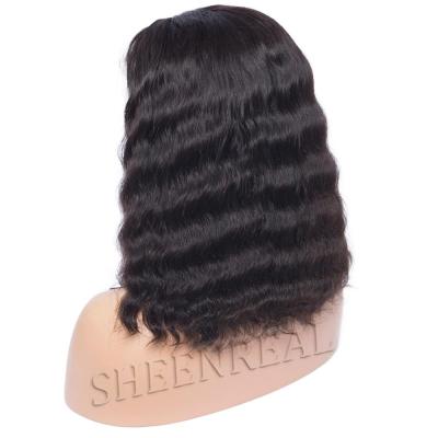 China Brazilian Virgin Human Hair 13*4 BOB Popular Lace Front Wig Deep Wave Human Hair Wig for sale