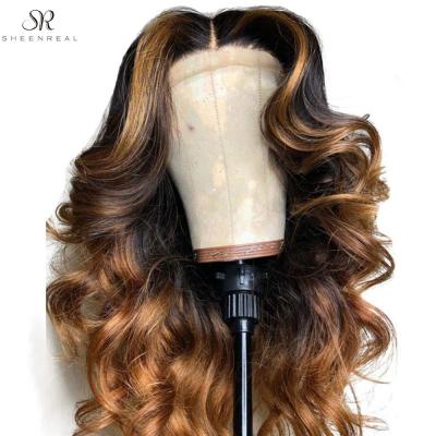 China #4/#27 Regular Thick Ombre Hair 13x4 Lace Front Human Hair 13x4 Wave 9A European Wave 9A Wig Accept Custom Made Wig for sale