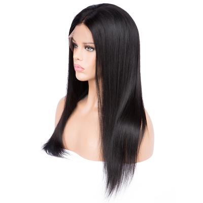 China Best Human Hair Virgin Silky Straight Full Lace Wig Natural Black With Baby Hair Full Lace Wig Can Be Dyed And Bleached for sale