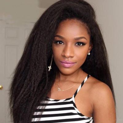 China Brazilian Straight Yaki Curly Hair Italian Wig Pre Plucked Natural Hairline For Color Women 360 Lace Frontal Wig for sale