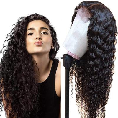 China Water Wave Water Wave 360 ​​Lace Frontal Wigs For Colored Women 100% Virgin Brazilian Free Part With Baby Hair Frontal Curly Wig for sale