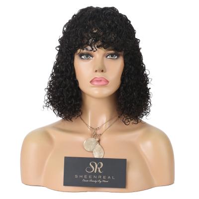 China High Quality Deep Curly Bob Full Machine Made Wig Bob Brazilian Raw Unprocessed Cuticle Aligned Lace Frontal Hair Wigs for sale