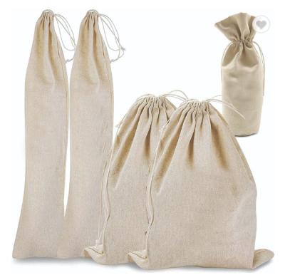 China Custom Grocery Logo Drawstring Bag Eco Canvas Pockets For Jewelry Bread Storage for sale