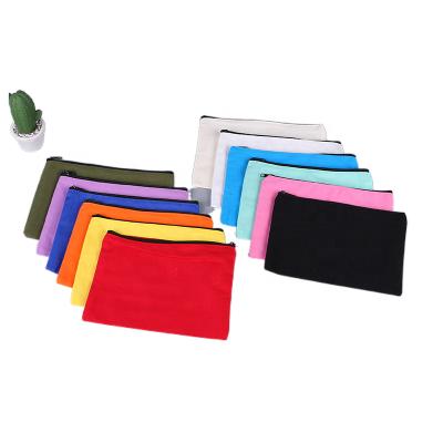 China Pencil Case in Wholesale Cheap Multicolor Cosmetic Storage Clutch Bag Stationery Canvas Zipper Stock Promotion Portable Canvas Bag for sale