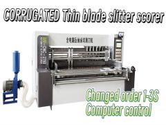 Lead edge feeder thin blade slitter scorer