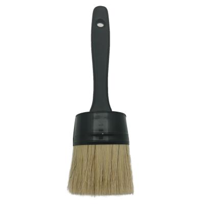 China Furniture Painting Round Head Chalk Paint Wax Brush Plastic Handle Brush With Bristle Hair for sale