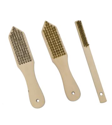 China Cleaner Brass And Handle Stainless Steel Very Popular Wood Wire Brush For Cleaning for sale