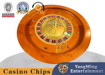 China Doméstico 45cm Madeira Sólida Manual Roleta Casino Poker Jogo de Mesa Roleta de Madeira à venda