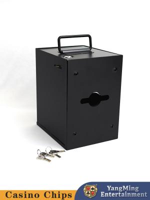 China All Black Square Metal Money Box , Gambling Poker Table , Custom-Made With Lock Tip Box for sale