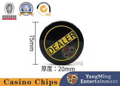 China Factory Customized Double Sided Engraved Black Acrylic Dealer Texas Casino Poker Table Game Locator Buttons for sale