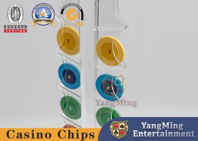 China 16pcs Casino Transparent Poker Chips Case Gambling Table Round Chips Carrier Roulette Table Custom Holder for sale