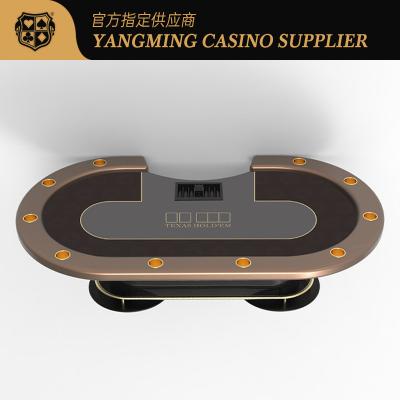 China Wholesale Customized Oval Treadle Texas Hold'Em Poker Table Casino Entertainment Casual Gaming Poker Tables for sale