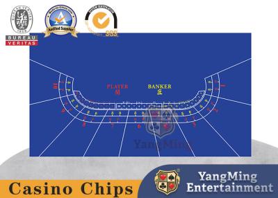 Cina 10 giocatori nessuna tovaglia impermeabile blu Texas Dragon Tiger Entertainment Layout su ordine del gioco del poker di 4 baccarat in vendita