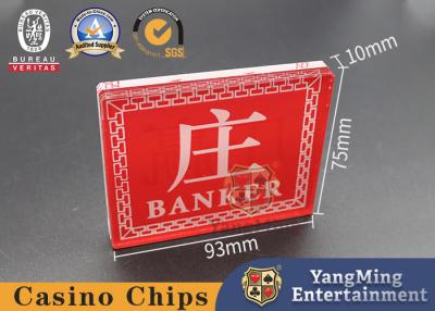 China Banker Player Baccarat Gambling Table Wins Dealer Marker Crystal Red Blue Color for sale