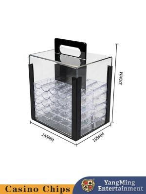 中国 アクリルの陳列ケースが付いている1000のCtスクロール火かき棒Se 10gのカジノの等級の陶磁器の破片 販売のため