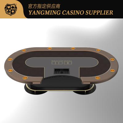 China Black Oval Metal Treadle Poker Table Texas Casino Poker Game Tables for sale