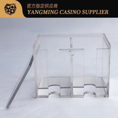 Китай Wholesale Customized Acrylic Two Compartment Eight Deck Waste Card Boxes For Gambling Poker Games продается