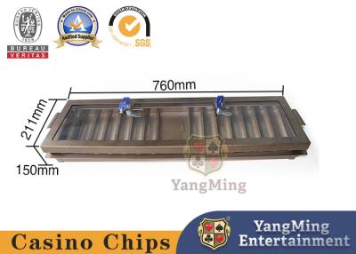 China Brass Metal Iron Single-Layer Lockable Chip Box Baccarat Acrylic Texas Clay Anti-Counterfeiting Chip Countertop Tray for sale