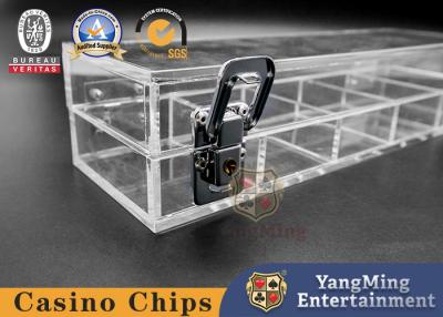 China 40mm Poker Chips Case 5 Rows 100 PCS  Clear Acrylic Float Gambling Table Chips Holder for sale