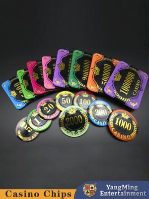 China New Design Acrylic Wheat Foil Stamping Chips Casino Entertainment Poker Game Countertop Chips for sale