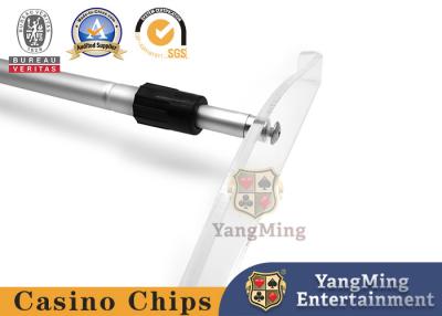 China Roulette Wheel Gambling Table Chips Casino Game Accessories 2 - Section Telescope Aluminum Poker Chip Rake for sale