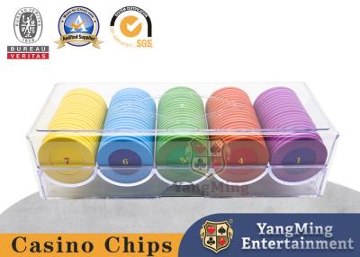 China Texas halten sie Reihen-Kasino-Chip-Behälter-Floss-Spieltisch eingeweihter schwarzer Farbplastikchip-carrier des Schürhaken-Club-6 zu verkaufen