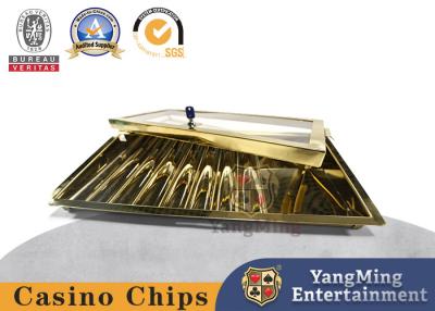 China On Sale Metal Titanium 9 Compartment Single Tier Locking Chip Tray for Casino Club Poker Games for sale