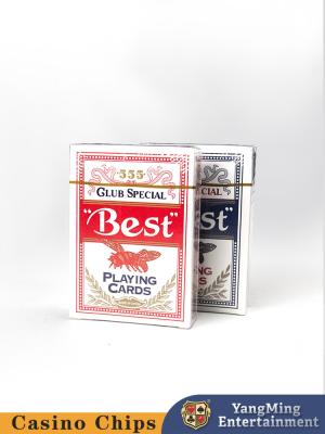 China Red Blue Two Color 555 Playing Cards 88*63mm Blue Core Domestic Papper Casino Cards for sale