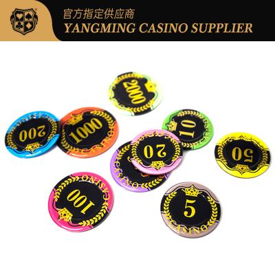 China Newly Designed Acrylic Wheat Foil Stamped Casino Poker Chips with Custom Logo for sale