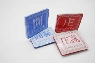 Chine Impression double face rouge et bleue de Crystal Acrylic Baccarat Chinese Haut-transparent et de plat anglais de code de revendeur d'écran à vendre