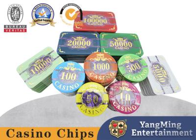 China 3 Schicht-Acryl Shell Pattern Design Bronzing Ceramic Clay Casino Chips zu verkaufen