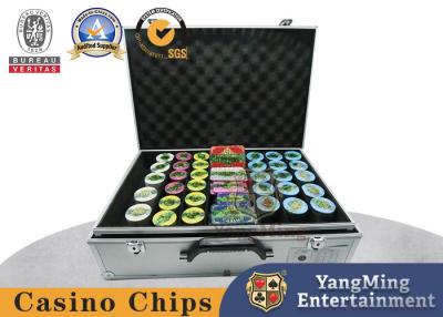 China Acryldrei Kombinations-Schürhaken-Gesellschaftsspiel-Chips Schicht-Golddes stempelnchipset-760 zu verkaufen