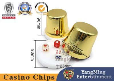 China Casino Games Poker Table Golden Stainless Dice Cup Shaker For Gambling Games for sale