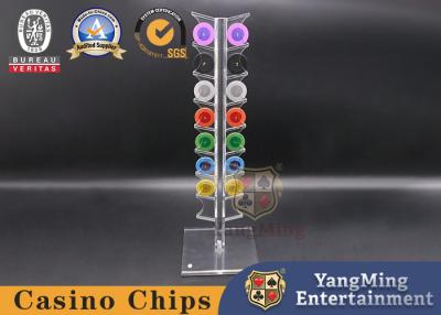 Chine Support rond entièrement transparent de Chip Roulette Table Casino Display de tisonnier de 8 morceaux à vendre