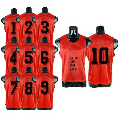 China Shirts & Tops Wholesale High Quality Numbered Sports Bibs Custom Made Aprons Warm Team Soccer Training Bibs Football Vest for sale