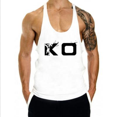 China Custom 100% Cotton Smooth White Men's Sleeveless Tank Top Bodybuilding For Gym for sale