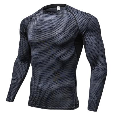 China Huayida Compressed Drop Shipping Men Around The Neck Muscle Fit Long Sleeve T Shirt High Quality Gym Wear for sale