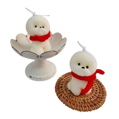 China White Birthdays Teddy Dog Shaped Decorative Scent Aromatherapy Scented Candles for sale