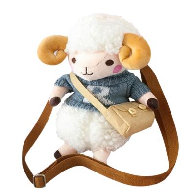 China Lovely Design Girl Furry Plush Sheep Shaped Kids Shoulder Bag Cross Body Wallet Messenger Bags Handbag for sale