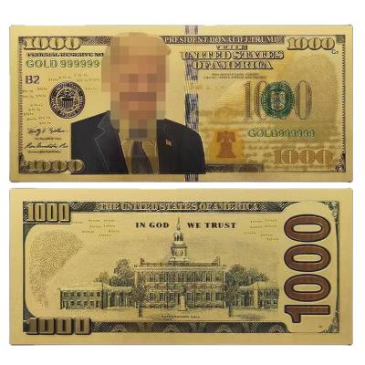 China Hotel and Resort Best US Money 100 Dollar Gold Banknote Gold Code 999999 American Banknote For Collection for sale