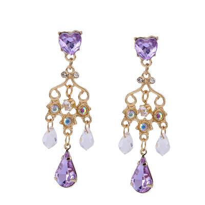 China Non-allergic dreamy temperament needle non-allergic long and generous Baroque elegant soft shiny shiny earrings for sale