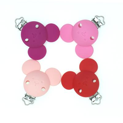 China 100% Non-Toxic Multicolor Silicone Baby Pacifier Food Grade Teether Wholesale Mouse Clips for sale